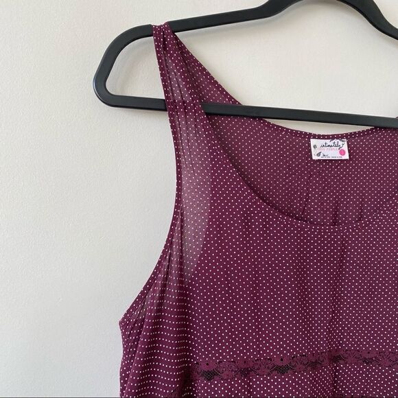 FREE People-Burgundy Polka Dot Sheer Tunic Dress - Picture 5 of 10